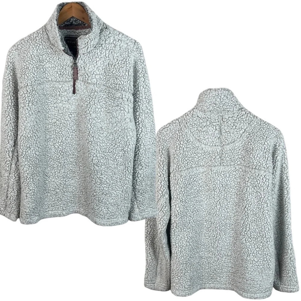 B12 Mens True Grit American Outdoor Co 1/4 Zip Pullover Sherpa Jacket S